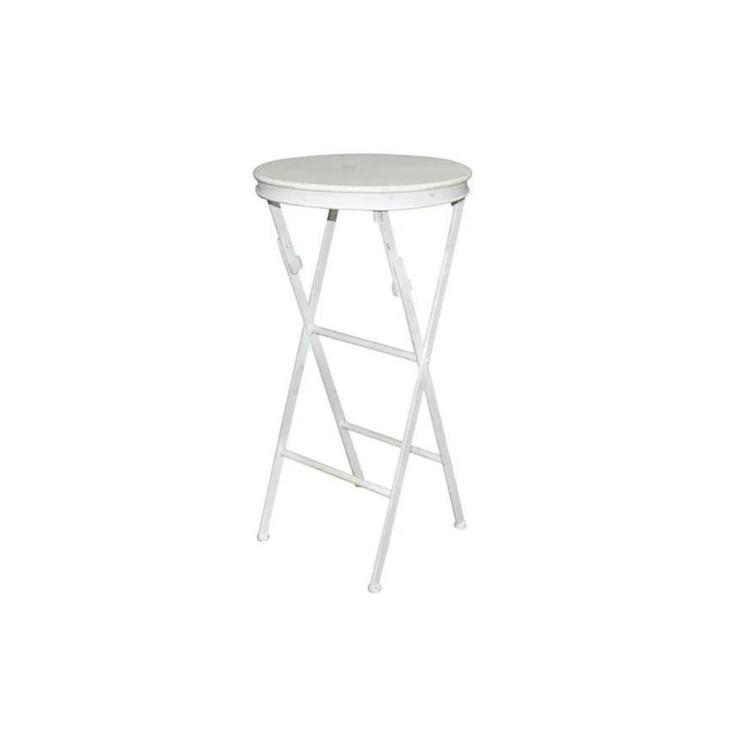 Folding Side Table Tall White image 0